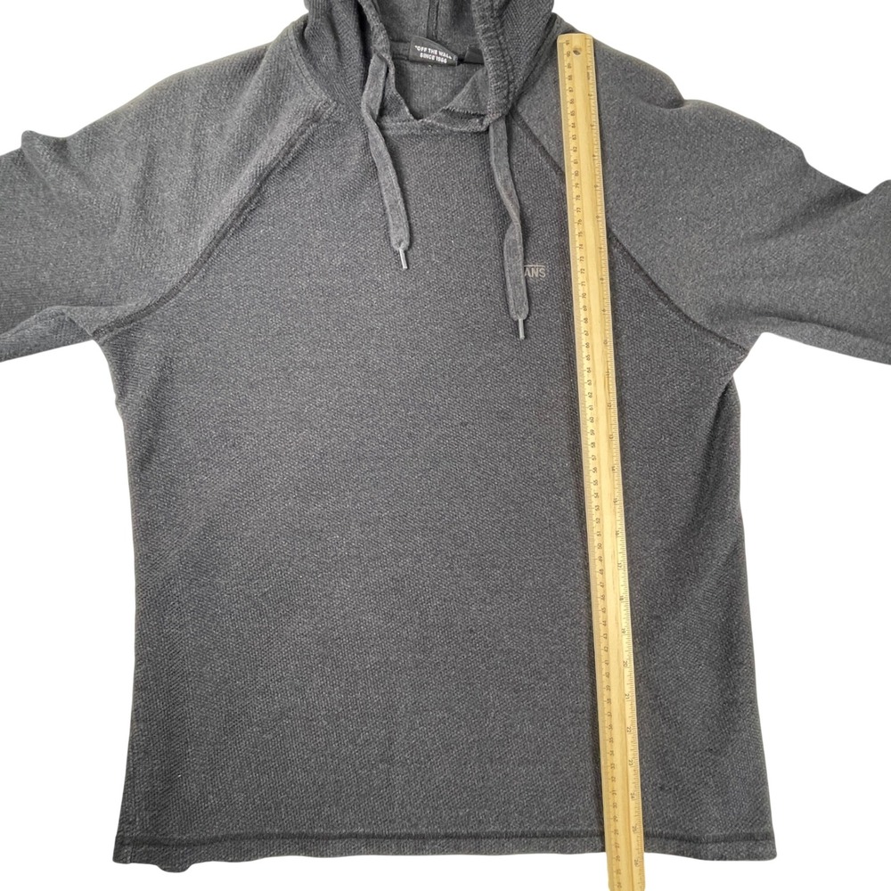Vans Hoodie Mens M Gray Textured‎ Raglan Pullover Skate Streetwear - Picture 8 of 8